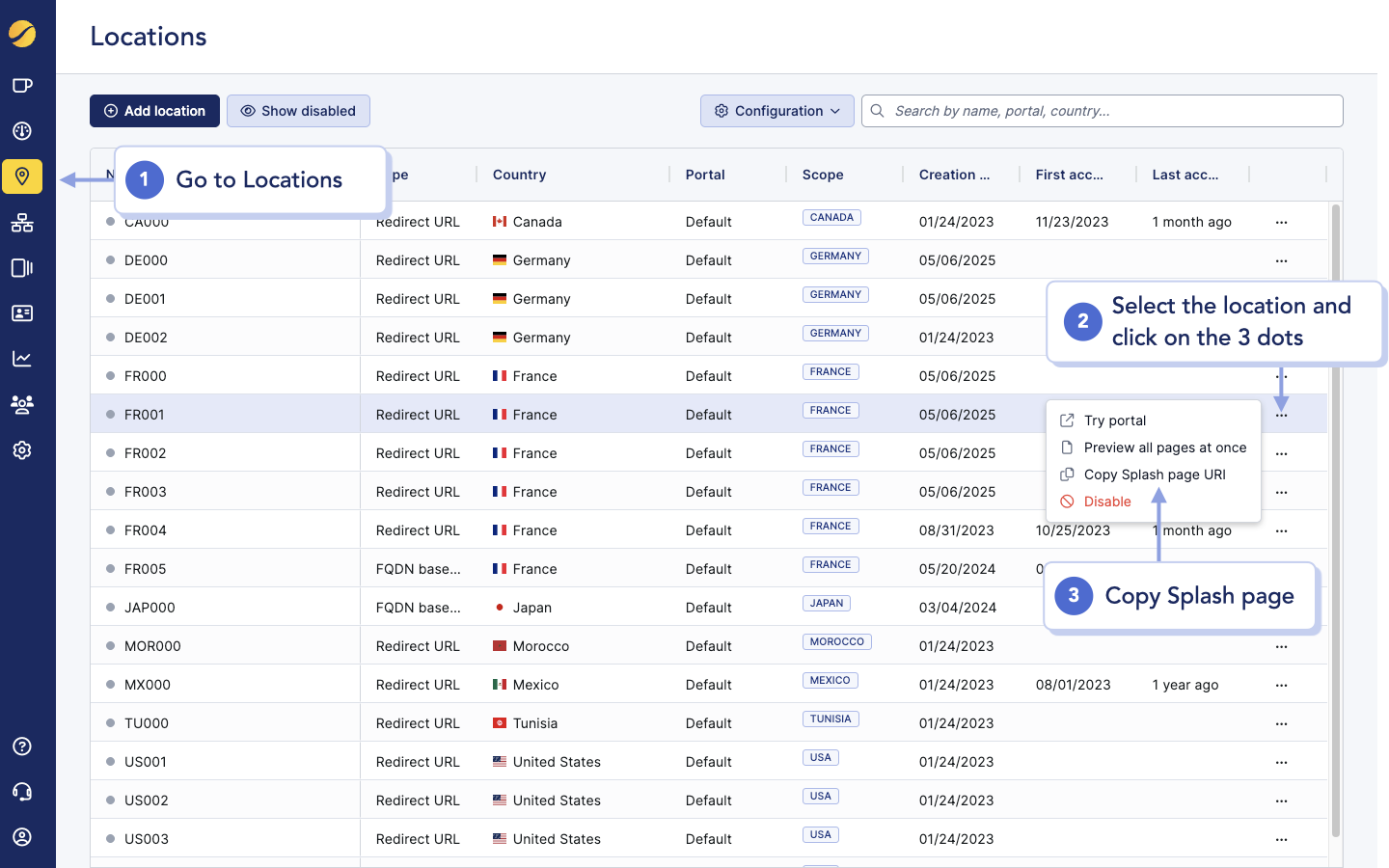 Cloudi-Fi Get captive portal url