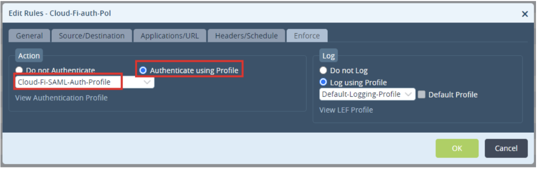 Versa Authentication rule for all guest traffic