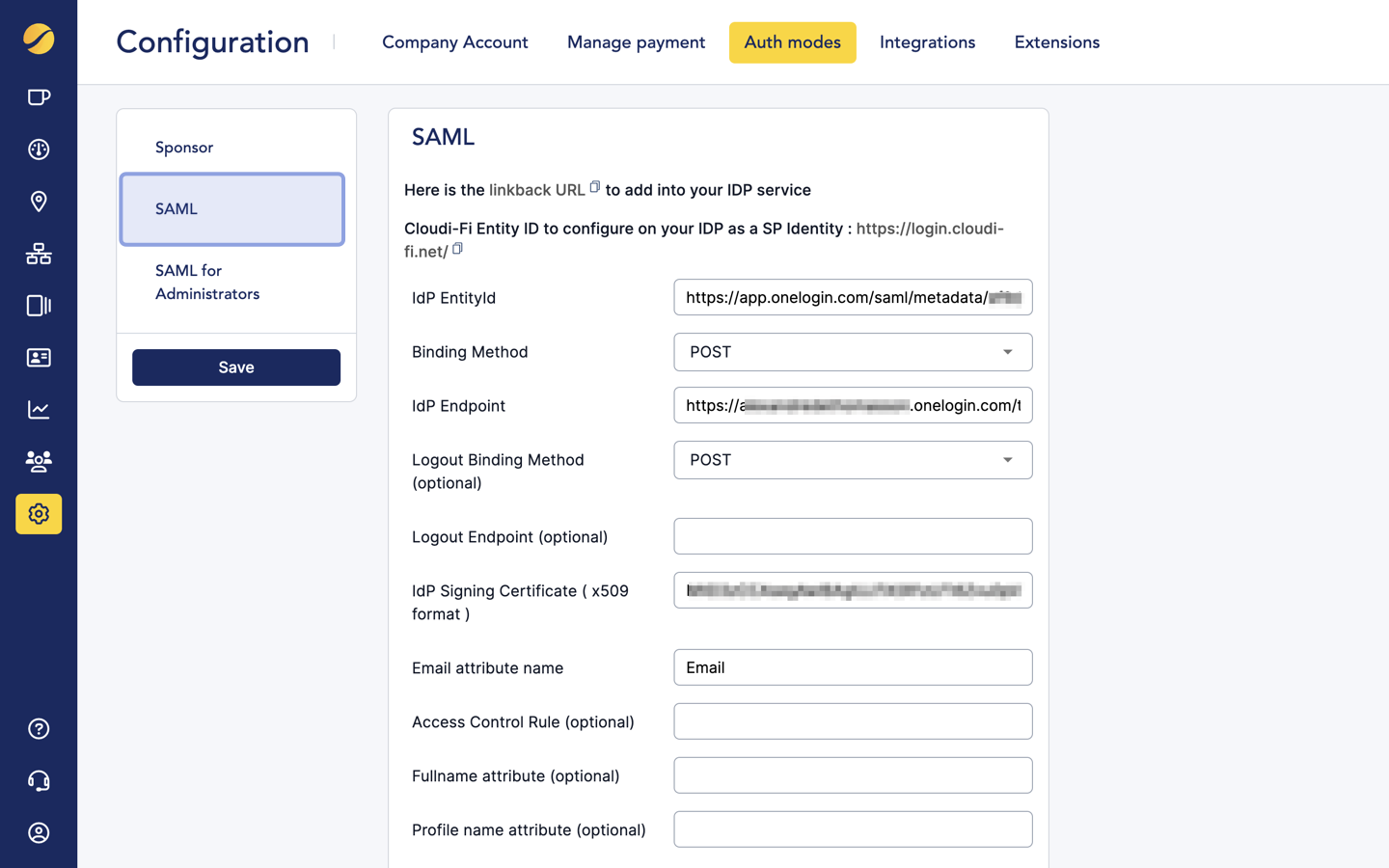 cloudi-fi_settings_auth mode_saml_onelogin_1.png