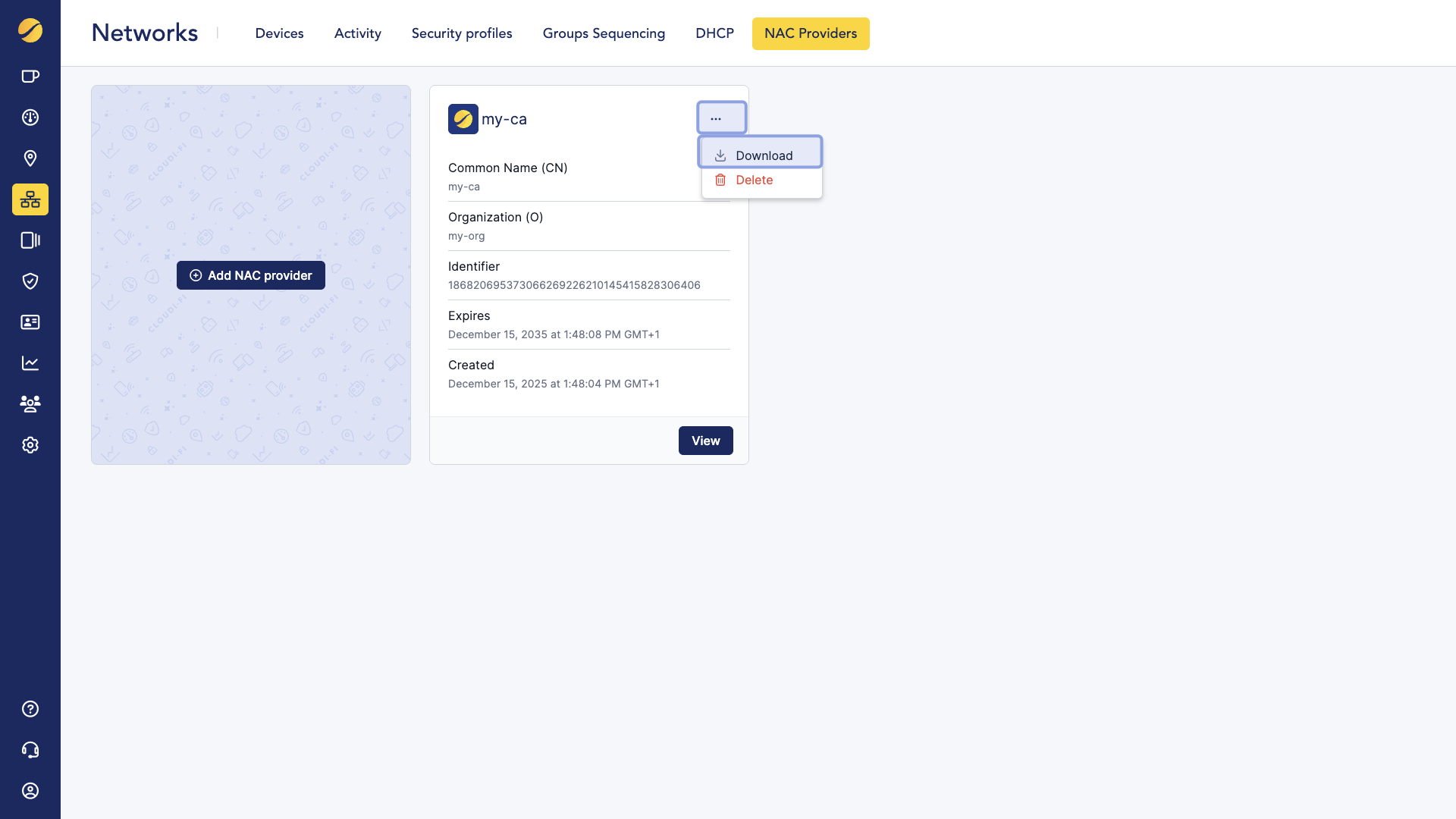 Cloudi-Fi console - Download the CA certificate.png