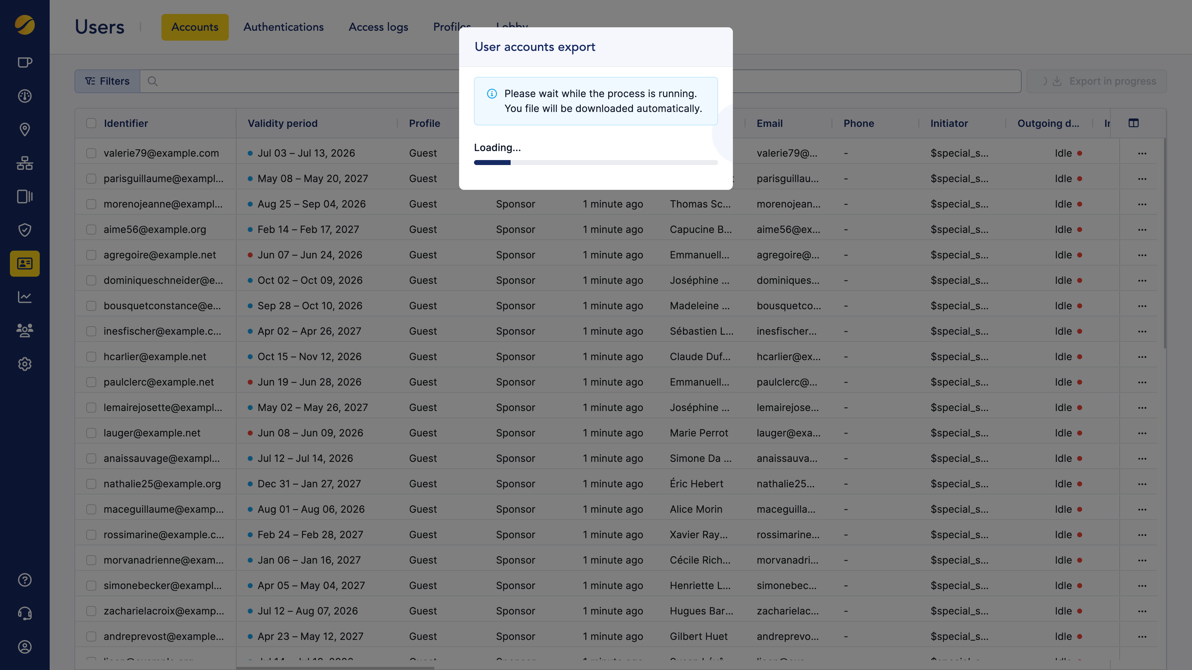 Cloudi-Fi admin console - export user accounts in progress.png