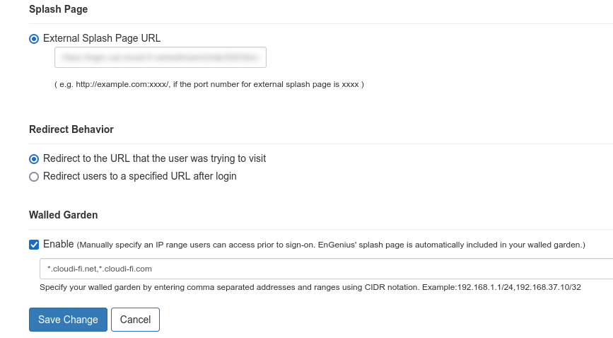 EnGenius - Configure Cloudi-Fi captive portal and walled garden
