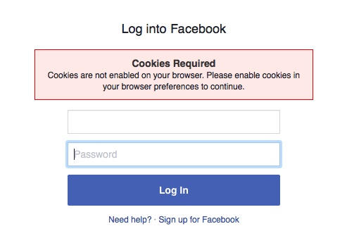 Facebook cookie issue